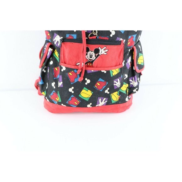 Vintage 90s Disney Mickey Mouse All Over Print Top Loader Backpack Bag Rucksack main image 6